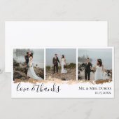 Elegante goudader trouwfoto bedankje bedankkaart (Voorkant / Achterkant)