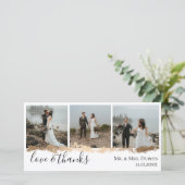 Elegante goudader trouwfoto bedankje bedankkaart (Staand voorkant)