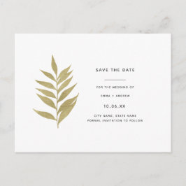 Elegante Goudblad Save the Date Uitnodiging Briefkaart