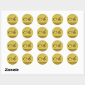 Elegante goudbruine monogram envelop afdichtingen ronde sticker (Vel)