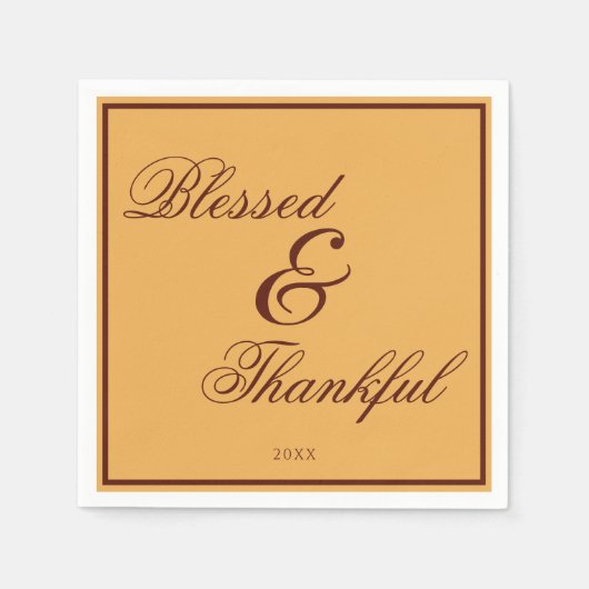 Elegante goudbruine Thanksgiving Servet (Voorkant)