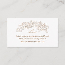 Elegante Goudbruine Trouwwebsite Informatiekaartje