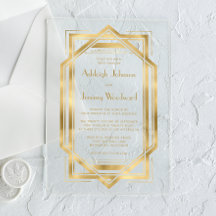 Elegante Gouden 1920s Deco Lijst Bruiloft