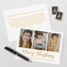 Elegante Gouden 3-Foto Collage Kerstmis