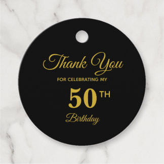 Elegante Gouden 50e Verjaardag Bedankt Favoriet Ta Bedankjes Labels