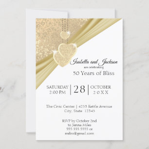 Elegante Gouden 50ste Verjaardag Kaart