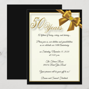 Elegante Gouden 50ste Verjaardagsviering Kaart