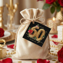 Elegante Gouden 60e Verjaardag Rood Roze Roos Zwar