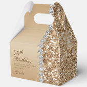 Elegante Gouden 70e Verjaardag Bedankdoosjes (Voorkant)