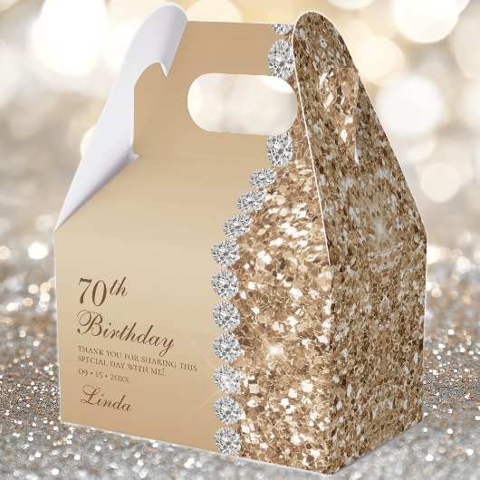 Elegante Gouden 70e Verjaardag Bedankdoosjes