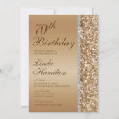 Elegante Gouden 70e Verjaardag Kaart (Voorkant)