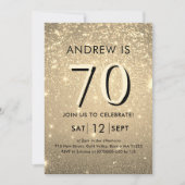 Elegante gouden 70e verjaardag uitnodiging (Voorkant)
