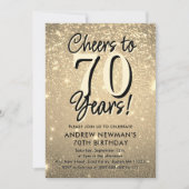 Elegante gouden 70e verjaardag uitnodiging (Voorkant)