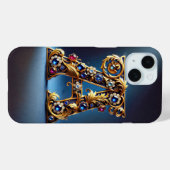Elegante Gouden A Letter Monogram Case-Mate iPhone Case (Achterkant (horizontaal))