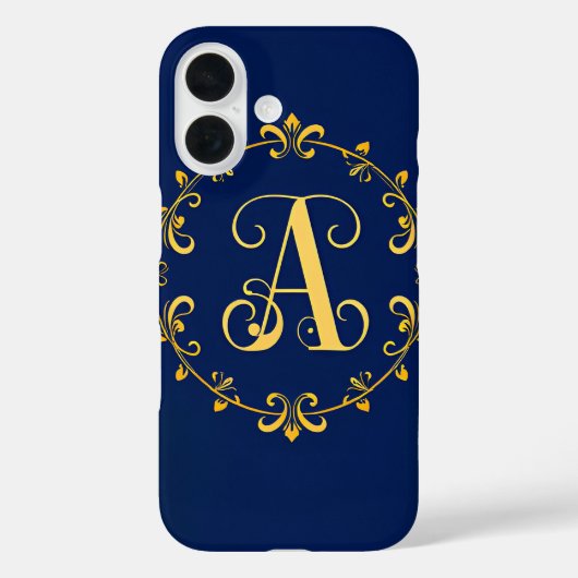 Elegante Gouden A Letter Monogram Case-Mate iPhone Case (Achterkant)