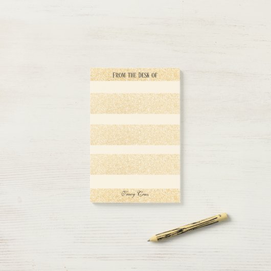 Elegante Gouden Aangepaste Notities Post-it® Notes (Op bureau)