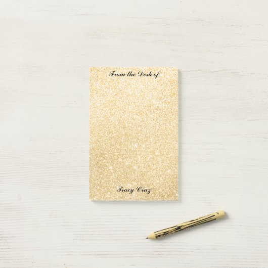 Elegante gouden aangepaste post-it notities post-it® notes (Op bureau)