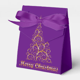 Elegante gouden abstracte kerstboom favorietendoos bedankdoosjes