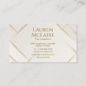 Elegante gouden accent monogram visitekaartje (Achterkant)