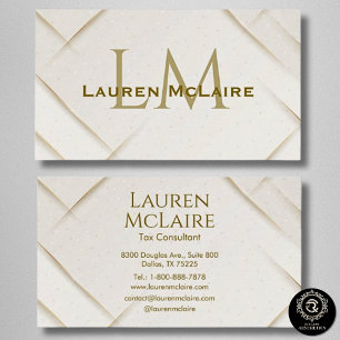 Elegante gouden accent monogram visitekaartje