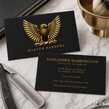 Elegante Gouden Adelaar Kapper Winkel Logo Kapper