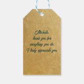 Elegante Gouden Administratieve Professionals Dag Cadeaulabel (Achterkant)