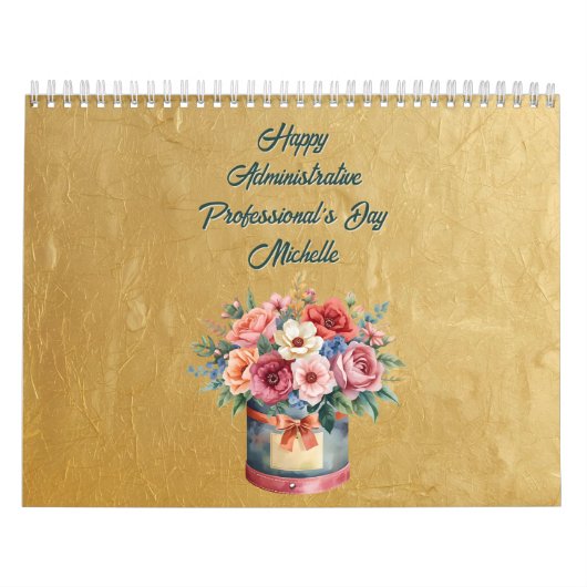 Elegante gouden administratieve professionals dag kalender (Hoes)
