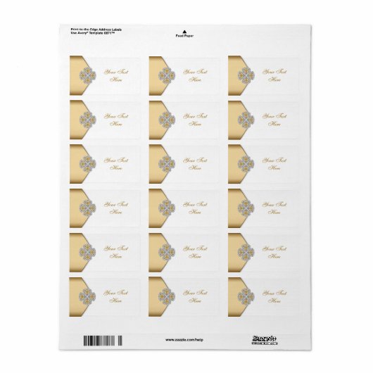 Elegante gouden Adresetiketten Etiket (Full Sheet)