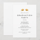 Elegante gouden Afstudeerder Pet Joint Graduation  Kaart (Voorkant / Achterkant)