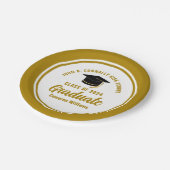 Elegante gouden afstudeerfeest gepersonaliseerd papieren bordje (Gekanteld)