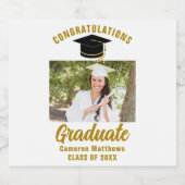 Elegante gouden afstudeerfeest gepersonaliseerde f bier etiket (Enkel label)