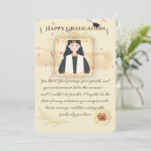 Elegante gouden afstudeerkaart kaart (Staand voorkant)