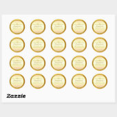 Elegante Gouden Afstudeersticker Ronde Sticker (Vel)
