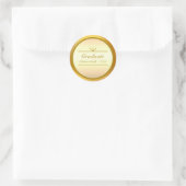 Elegante Gouden Afstudeersticker Ronde Sticker (Tas)
