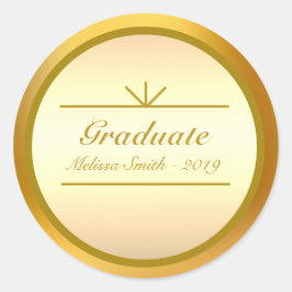 Elegante gouden afstudeersticker ronde sticker