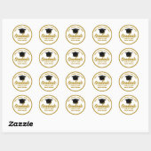 Elegante Gouden Afstuderen Aangepast 2026 Afgestud Ronde Sticker (Vel)