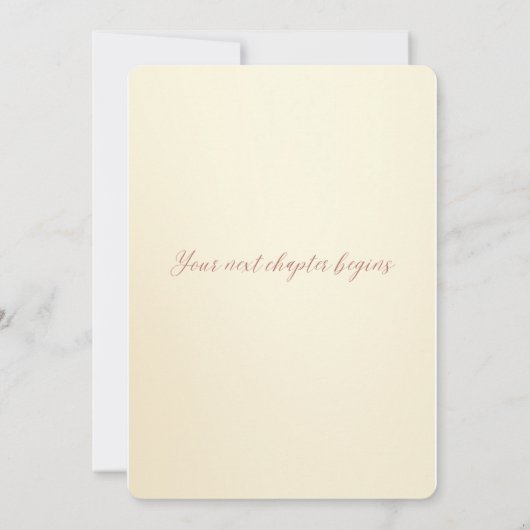 Elegante gouden Afstuderen Kaart (Achterkant)