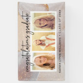 Elegante Gouden Afstuderen Spandoek (Verticaal)
