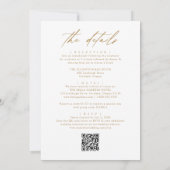 Elegante Gouden All In One QR Code Huwelijk Kaart (Achterkant)