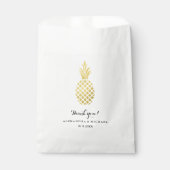 Elegante gouden ananas bruiloft bedankzakje (Voorkant)