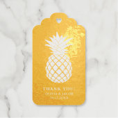 Elegante gouden ananas | Bruiloft dank u Cadeaulabels (Voorkant)