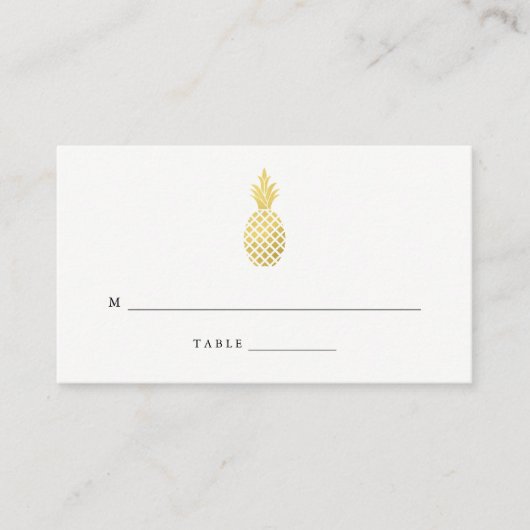Elegante gouden ananas bruiloft escort Kaarten Plaatskaartje (Voorkant)