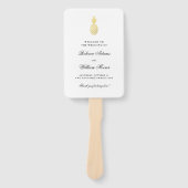 Elegante gouden ananas bruiloft handwaaier (Voorkant)