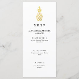 Elegante gouden ananas bruiloft menu