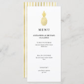 Elegante gouden ananas bruiloft menu (Voorkant / Achterkant)