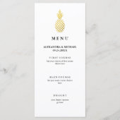 Elegante gouden ananas bruiloft menu (Voorkant)