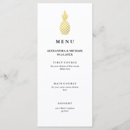 Elegante gouden ananas bruiloft menu
