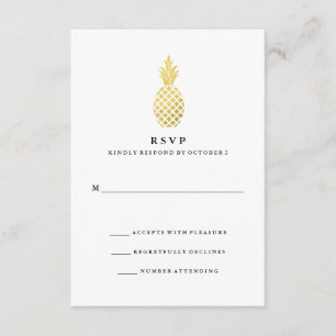 Elegante gouden ananas bruiloft RSVP