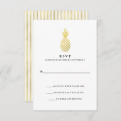 Elegante gouden ananas bruiloft RSVP (Voorkant / Achterkant)