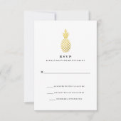Elegante gouden ananas bruiloft RSVP Kaartje (Voorkant)